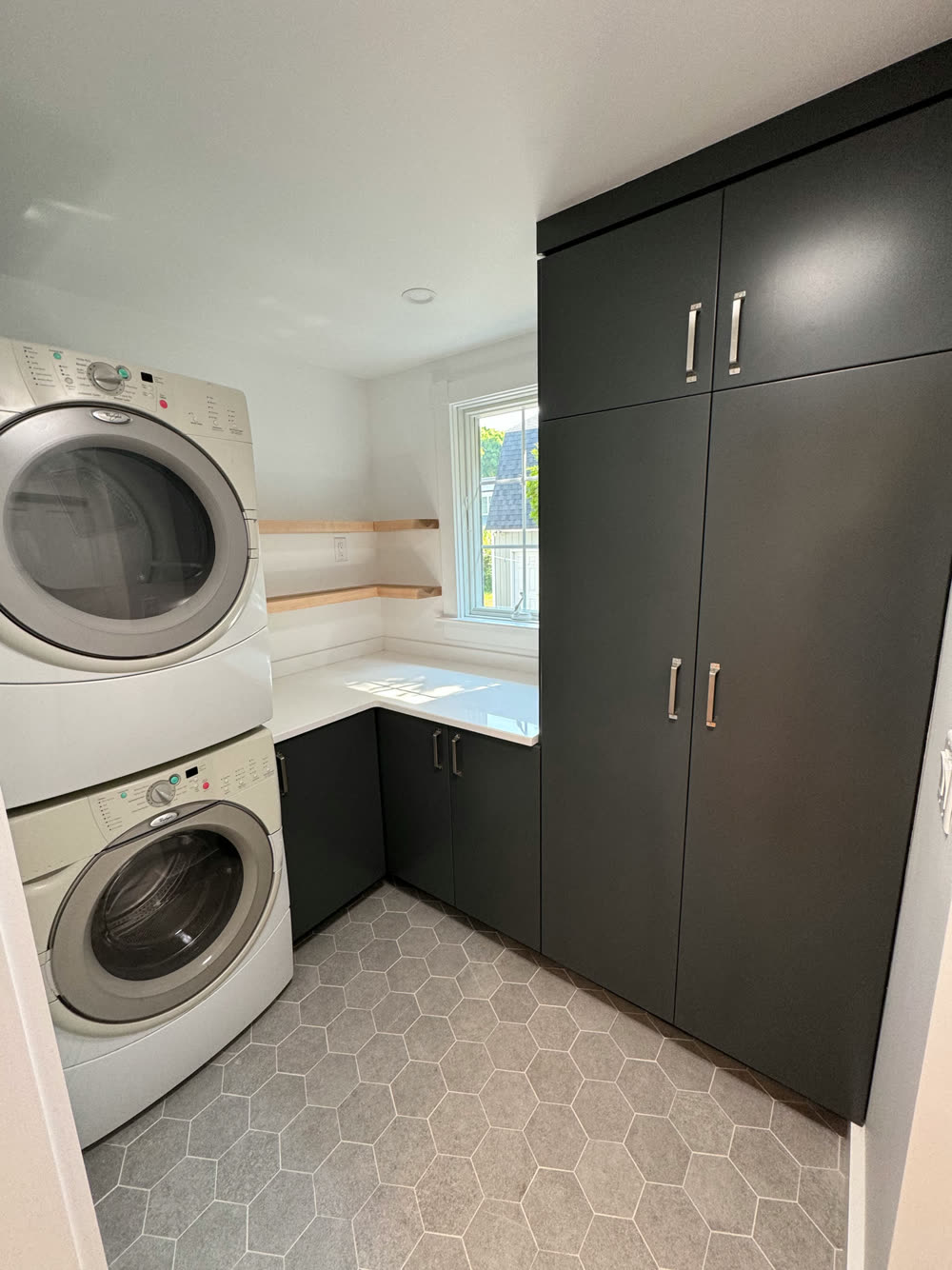 Laundry with tall storage
