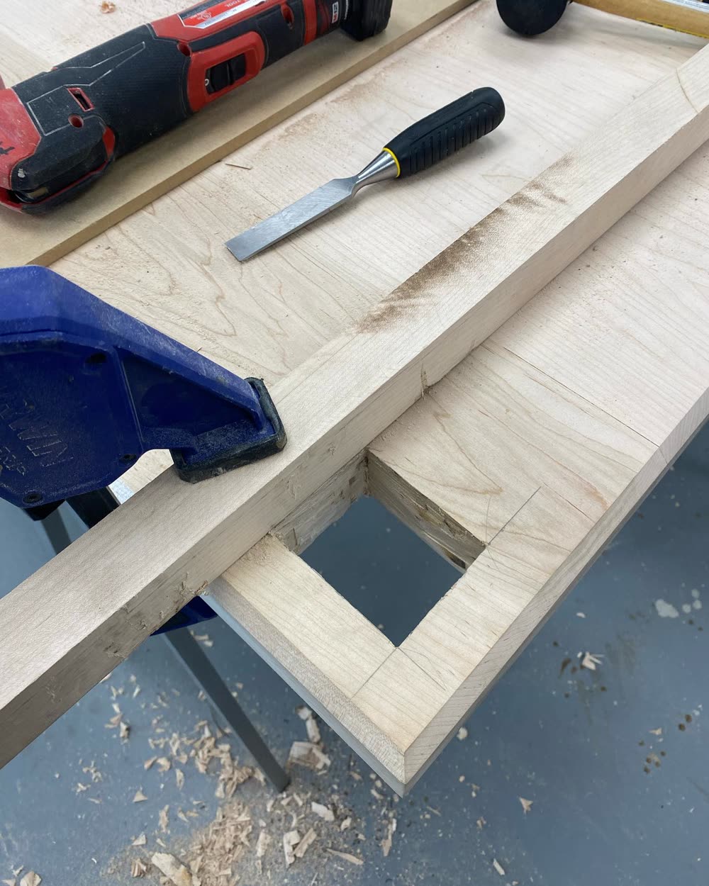 Cutting a mortise