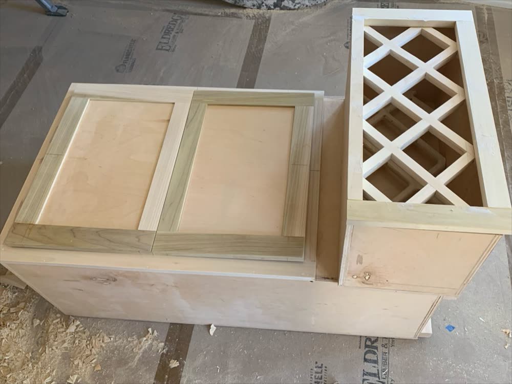 Bar cabinet with a dedicated wine rack