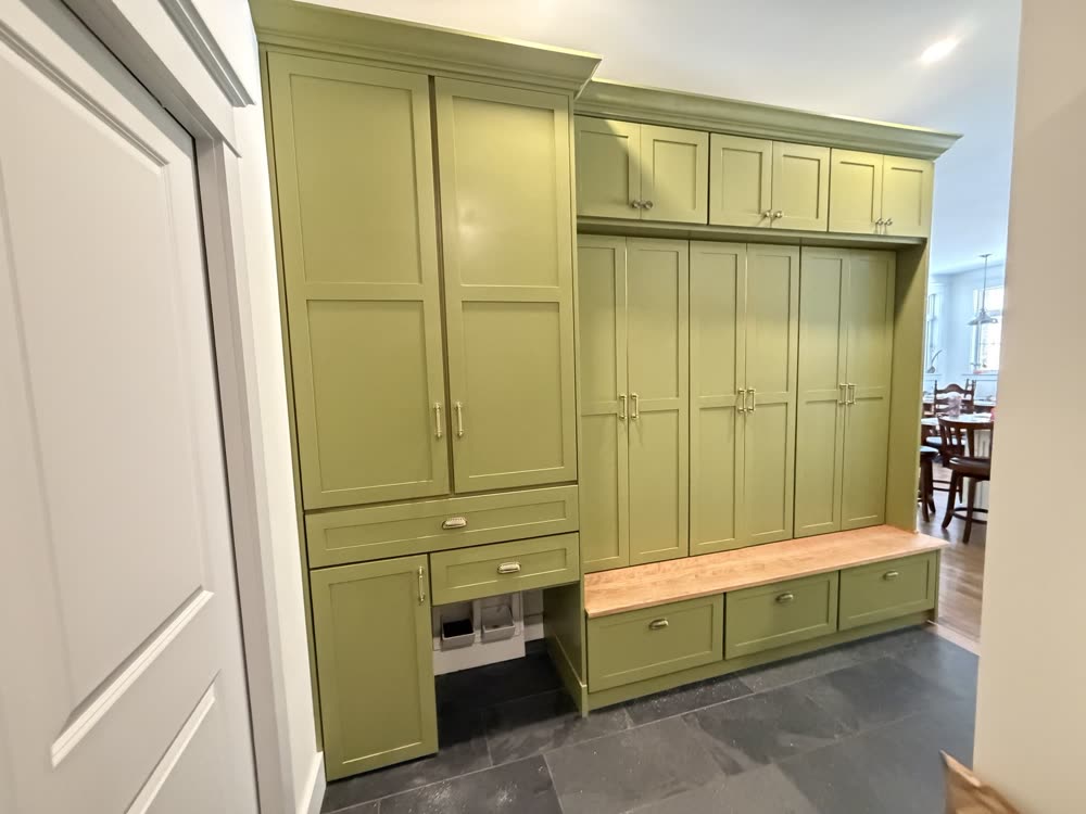 Mudroom wall, end to end