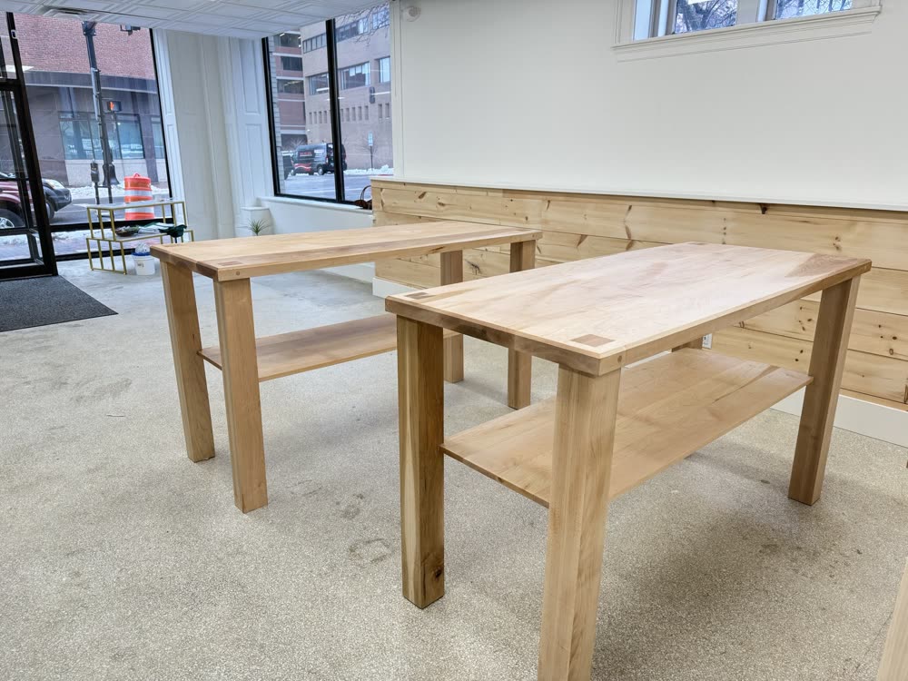 Workbenches in their new home